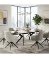 Lot de 2 chaises repas pivotantes OPHELIA Aragon Tissu Blanc Lot de 2 chaises repas pivotantes OPHELIA Aragon Tissu Blanc