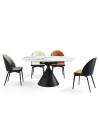Lot de 2 chaises repas pivotantes ORNELLA Tissu Taupe Lot de 2 chaises repas pivotantes ORNELLA Tissu Taupe