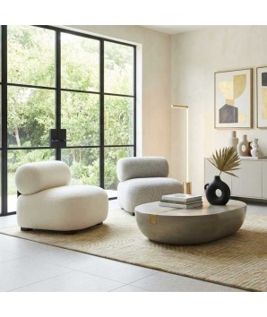 Fauteuil de salon design ALASKA blanc