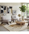 Fauteuil lounge design Mid-Century Moderne WANAKA Tissu Beige Fauteuil lounge design Mid-Century Moderne WANAKA Tissu Beige