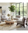 fauteuil lounge design Mid-Century Moderne WANAKA Tissu Blanc fauteuil lounge design Mid-Century Moderne WANAKA Tissu Blanc