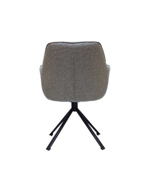 lot 2 chaises pivotantes ELVIRA tissu gris design scandinave contemporain vue dos