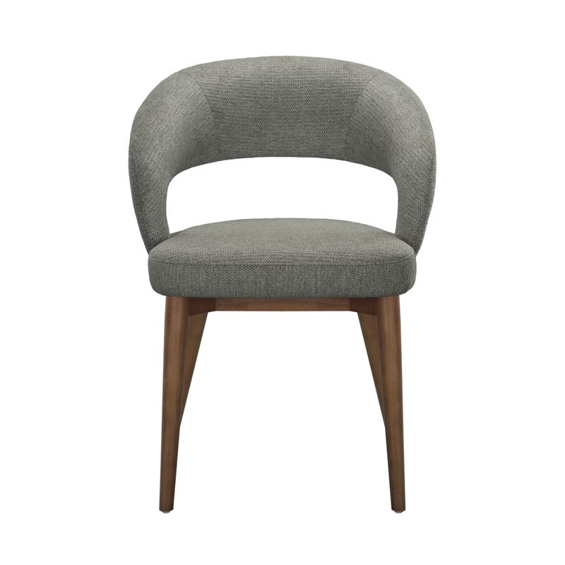 Lot de 2 chaises de repas Mid-Century moderne EVA Aragon Tissu Gris Lot de 2 chaises de repas Mid-Century moderne EVA Aragon Tissu Gris