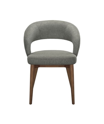 chaise de repas Mid Century moderne EVA bois tissu gris face