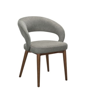 Lot de 2 chaises de repas Mid-Century moderne EVA Aragon Tissu Gris