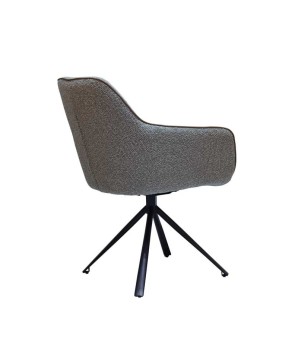 lot 2 chaises pivotantes ELVIRA tissu gris design scandinave contemporain vue coté arrière