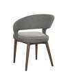 Lot de 2 chaises de repas Mid-Century moderne EVA Aragon Tissu Gris Lot de 2 chaises de repas Mid-Century moderne EVA Aragon Tissu Gris