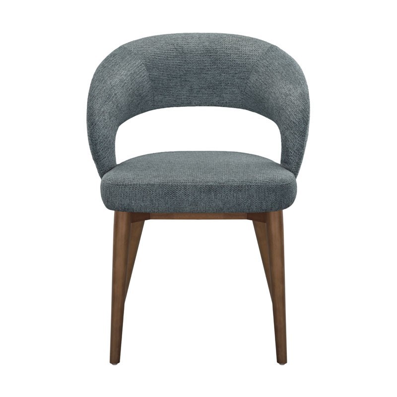 Lot de 2 chaises de repas Mid-Century moderne EVA Aragon Tissu Bleu Lot de 2 chaises de repas Mid-Century moderne EVA Aragon Tissu Bleu