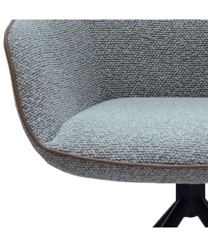 lot 2 chaises pivotantes ELVIRA détail tissu gris design scandinave contemporain