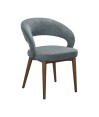 Lot de 2 chaises de repas Mid-Century moderne EVA Aragon Tissu Bleu Lot de 2 chaises de repas Mid-Century moderne EVA Aragon Tissu Bleu