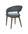 Lot de 2 chaises de repas Mid-Century moderne EVA Aragon Tissu Bleu Lot de 2 chaises de repas Mid-Century moderne EVA Aragon Tissu Bleu
