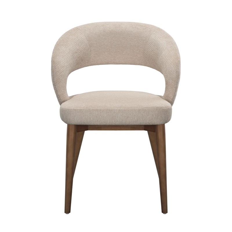 Lot de 2 chaises de repas Mid-Century moderneEVA Aragon Tissu Beige Lot de 2 chaises de repas Mid-Century moderneEVA Aragon Tissu Beige