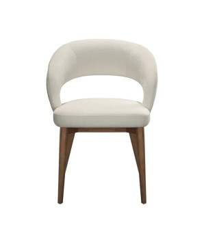 chaise de repas Mid Century moderne EVA bois tissu blanc face