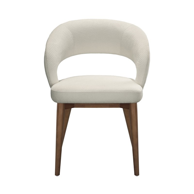 Lot de 2 chaises de repas Mid-Century moderne EVA Aragon Tissu Blanc Lot de 2 chaises de repas Mid-Century moderne EVA Aragon Tissu Blanc