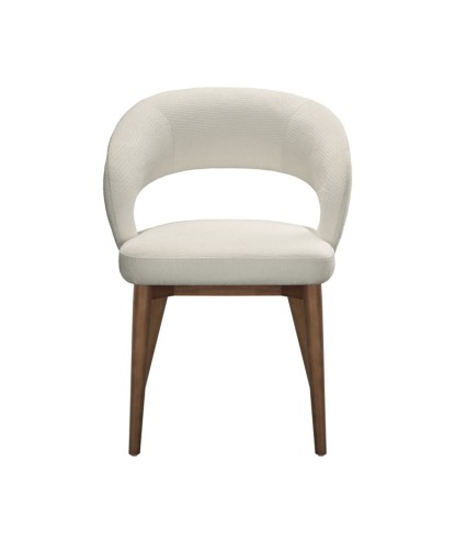 chaise de repas Mid Century moderne EVA bois tissu blanc face