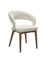 Lot de 2 chaises de repas Mid-Century moderne EVA Aragon Tissu Blanc Lot de 2 chaises de repas Mid-Century moderne EVA Aragon Tissu Blanc