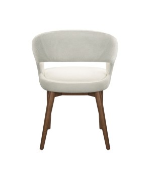 chaise de repas Mid Century moderne EVA bois tissu blanc dos