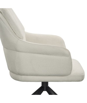 fauteuil pivotant OPHELIA zoom accoudoir tissu blanc