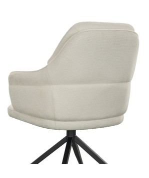 fauteuil pivotant salle a mangers OPHELIA tissu blanc zoom dos