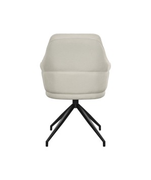 fauteuil de table pivotants OPHELIA tissu blanc vue dosace