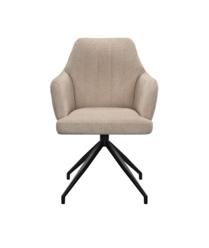 fauteuil de table pivotants OPHELIA tissu beige vue face