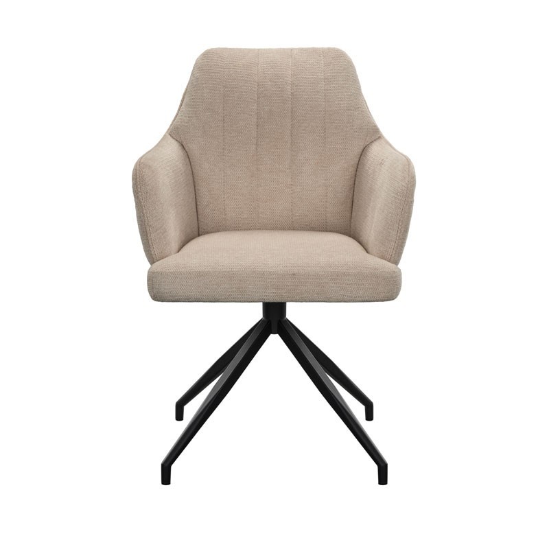 Lot de 2 chaises repas pivotantes OPHELIA Aragon Tissu Beige Lot de 2 chaises repas pivotantes OPHELIA Aragon Tissu Beige