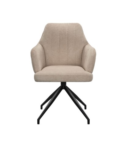 fauteuil de table pivotants OPHELIA tissu beige vue face