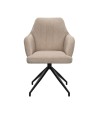 Lot de 2 chaises repas pivotantes OPHELIA Aragon Tissu Beige Lot de 2 chaises repas pivotantes OPHELIA Aragon Tissu Beige