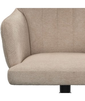 fauteuil pivotant salle a mangers OPHELIA tissu beige zoom assise tissu