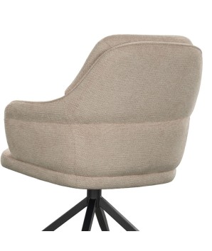 fauteuil pivotant salle a mangers OPHELIA tissu beige zoom dos