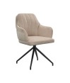 Lot de 2 chaises repas pivotantes OPHELIA Aragon Tissu Beige Lot de 2 chaises repas pivotantes OPHELIA Aragon Tissu Beige