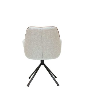 lot 2 chaises pivotantes ELVIRA tissu beige design scandinave contemporain vue dos