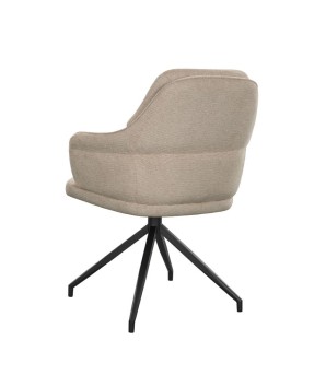 fauteuil pivotant OPHELIA tissu beige vue dos 3/4