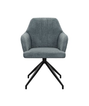 fauteuil de table pivotants OPHELIA tissu bleu vue face