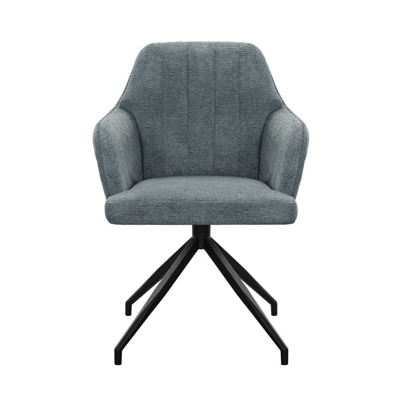 Lot de 2 chaises repas pivotantes OPHELIA Aragon Tissu Bleu Lot de 2 chaises repas pivotantes OPHELIA Aragon Tissu Bleu