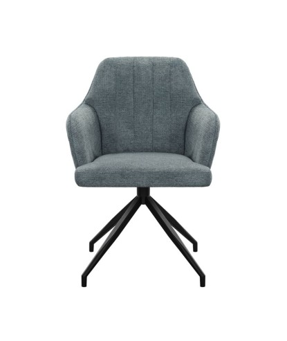 fauteuil de table pivotants OPHELIA tissu bleu vue face