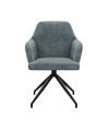 Lot de 2 chaises repas pivotantes OPHELIA Aragon Tissu Bleu Lot de 2 chaises repas pivotantes OPHELIA Aragon Tissu Bleu