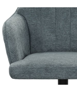 fauteuil pivotant salle a mangers OPHELIA tissu bleu zoom tissu