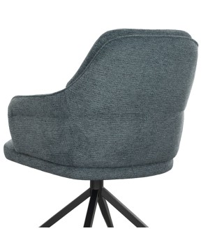 fauteuil de table design OPHELIA tissu bleu zoom dossier