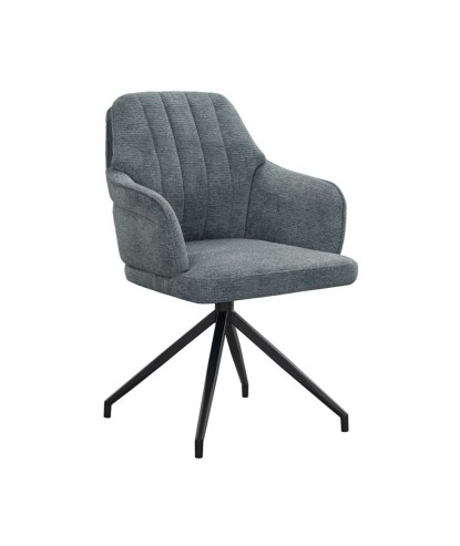 Lot de 2 chaises repas pivotantes OPHELIA Aragon Tissu Bleu