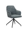 Lot de 2 chaises repas pivotantes OPHELIA Aragon Tissu Bleu Lot de 2 chaises repas pivotantes OPHELIA Aragon Tissu Bleu