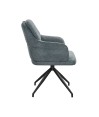 Lot de 2 chaises repas pivotantes OPHELIA Aragon Tissu Bleu Lot de 2 chaises repas pivotantes OPHELIA Aragon Tissu Bleu