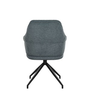 fauteuil pivotant OPHELIA tissu bleu vue dos