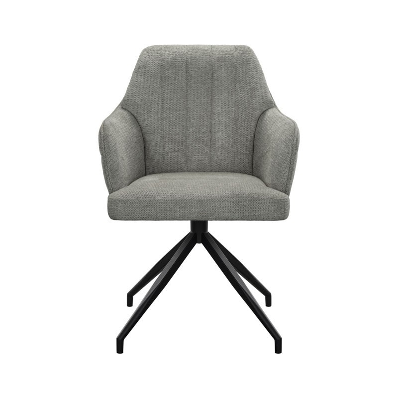 Lot de 2 chaises repas pivotantes OPHELIA Aragon Tissu Gris