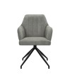Lot de 2 chaises repas pivotantes OPHELIA Aragon Tissu Gris
