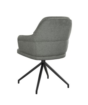 fauteuil pivotant OPHELIA tissu gris vue dos 3/4