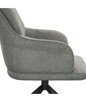 fauteuil pivotant OPHELIA tissu gris zoom accoudoir