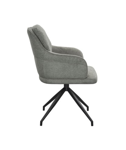 Lot de 2 chaises repas pivotantes OPHELIA Aragon Tissu Gris