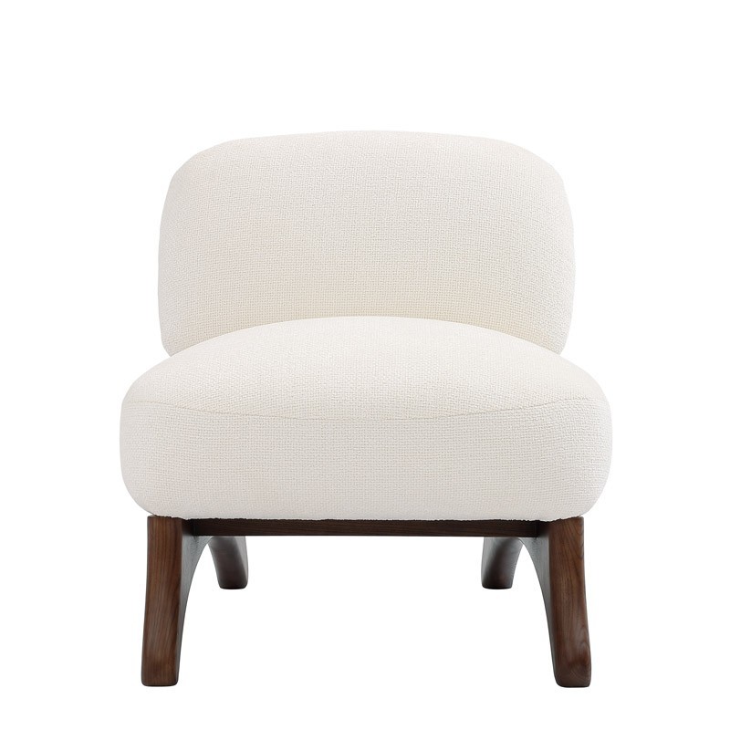 fauteuil lounge design Mid-Century Moderne WANAKA Tissu Blanc fauteuil lounge design Mid-Century Moderne WANAKA Tissu Blanc