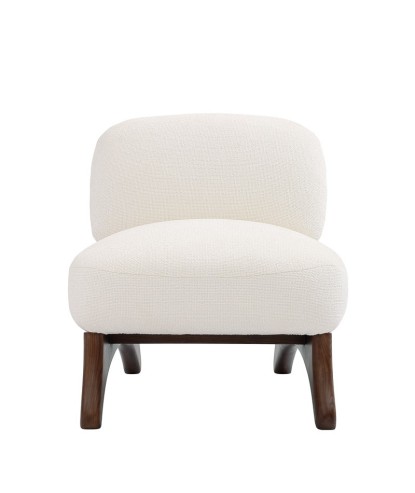 fauteuil lounge design Mid-Century Moderne WANAKA Tissu Blanc